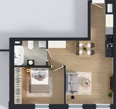 2 pokoje, lokal inwestycyjny 42,36 m², piętro 2, oferta nr M136, Museo, Gdańsk, Śródmieście, ul. Żabi Kruk 14