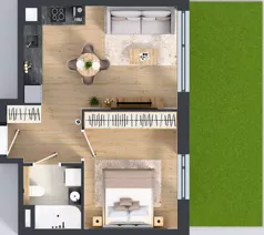 2 pokoje, mieszkanie 39,28 m², parter, oferta nr B0/07, Orzechowa 2, Warszawa, Włochy, Okęcie, ul. Orzechowa 1