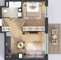 2 pokoje, mieszkanie 40,12 m², piętro 1, oferta nr B1/06, Orzechowa 2, Warszawa, Włochy, Okęcie, ul. Orzechowa 1