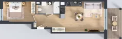 2 pokoje, mieszkanie 45,19 m², piętro 2, oferta nr A2/11, Orzechowa 2, Warszawa, Włochy, Okęcie, ul. Orzechowa 1