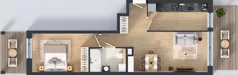 2 pokoje, mieszkanie 48,98 m², piętro 2, oferta nr A2/04, Orzechowa 2, Warszawa, Włochy, Okęcie, ul. Orzechowa 1