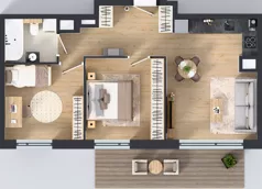 3 pokoje, mieszkanie 56,12 m², piętro 5, oferta nr B5/02, Orzechowa 2, Warszawa, Włochy, Okęcie, ul. Orzechowa 1