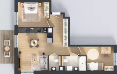 3 pokoje, mieszkanie 59,29 m², piętro 2, oferta nr B2/01, Orzechowa 2, Warszawa, Włochy, Okęcie, ul. Orzechowa 1