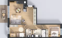 3 pokoje, mieszkanie 59,46 m², piętro 1, oferta nr B1/05, Orzechowa 2, Warszawa, Włochy, Okęcie, ul. Orzechowa 1