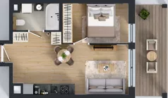 2 pokoje, mieszkanie 36,57 m², piętro 4, oferta nr A4/14, Orzechowa 2, Warszawa, Włochy, Okęcie, ul. Orzechowa 1