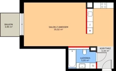 1 pokój, apartament inwestycyjny 43,41 m², piętro 2, oferta nr MU.2.18, Marimonte, Warszawa, Bielany, Marymont-Kaskada, ul. Marymoncka 4