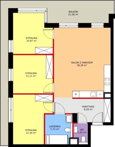 4 pokoje, apartament inwestycyjny 78,61 m², piętro 2, oferta nr MU.2.30, Marimonte, Warszawa, Bielany, Marymont-Kaskada, ul. Marymoncka 4