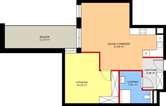 2 pokoje, apartament inwestycyjny 54,06 m², piętro 2, oferta nr MU.2.19, Marimonte, Warszawa, Bielany, Marymont-Kaskada, ul. Marymoncka 4