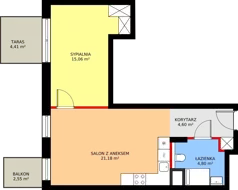 2 pokoje, apartament inwestycyjny 45,64 m², piętro 4, oferta nr MU.4.19, Marimonte, Warszawa, Bielany, Marymont-Kaskada, ul. Marymoncka 4