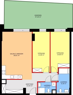 3 pokoje, apartament inwestycyjny 75,81 m², parter, oferta nr MU.0.4, Marimonte, Warszawa, Bielany, Marymont-Kaskada, ul. Marymoncka 4