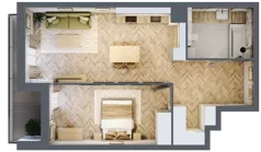 2 pokoje, apartament 57,07 m², piętro 1, oferta nr M.1.1, Marimonte - Apartamenty Mieszkalne, Warszawa, Bielany, Marymont-Kaskada, ul. Marymoncka 4