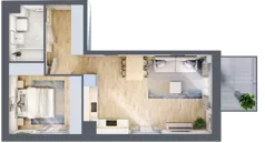 2 pokoje, mieszkanie 48,19 m², piętro 3, oferta nr MA016, ale!KEN, Warszawa, Ursynów, Ursynów Centrum, ul. Indiry Gandhi 7