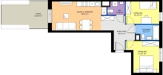 3 pokoje, mieszkanie 59,70 m², piętro 1, oferta nr MA065, ale!KEN, Warszawa, Ursynów, Ursynów Centrum, ul. Indiry Gandhi 7