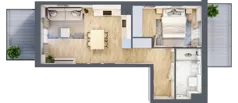 2 pokoje, mieszkanie 43,41 m², piętro 2, oferta nr MA043, ale!KEN, Warszawa, Ursynów, Ursynów Centrum, ul. Indiry Gandhi 7