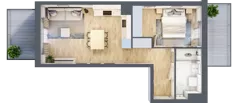 2 pokoje, apartament 43,33 m², piętro 1, oferta nr MA038, ale!KEN, Warszawa, Ursynów, Ursynów Centrum, ul. Indiry Gandhi 7