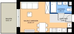 1 pokój, mieszkanie 27,09 m², piętro 5, oferta nr MA056, ale!KEN, Warszawa, Ursynów, Ursynów Centrum, ul. Indiry Gandhi 7