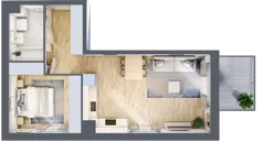 2 pokoje, apartament 48,19 m², piętro 2, oferta nr MA010, ale!KEN, Warszawa, Ursynów, Ursynów Centrum, ul. Indiry Gandhi 7