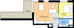 2 pokoje, mieszkanie 38,89 m², piętro 1, oferta nr MA003, ale!KEN, Warszawa, Ursynów, Ursynów Centrum, ul. Indiry Gandhi 7