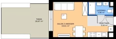 1 pokój, mieszkanie 27,07 m², piętro 1, oferta nr MA036, ale!KEN, Warszawa, Ursynów, Ursynów Centrum, ul. Indiry Gandhi 7