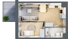 2 pokoje, mieszkanie 33,65 m², piętro 2, oferta nr MA069, ale!KEN, Warszawa, Ursynów, Ursynów Centrum, ul. Indiry Gandhi 7