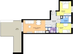 3 pokoje, mieszkanie 59,41 m², piętro 1, oferta nr MA061, ale!KEN, Warszawa, Ursynów, Ursynów Centrum, ul. Indiry Gandhi 7