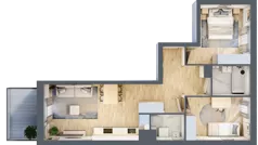 3 pokoje, apartament 59,47 m², piętro 2, oferta nr MA039, ale!KEN, Warszawa, Ursynów, Ursynów Centrum, ul. Indiry Gandhi 7