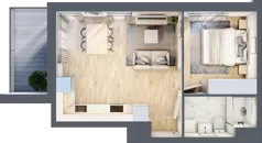 2 pokoje, mieszkanie 38,89 m², piętro 3, oferta nr MA015, ale!KEN, Warszawa, Ursynów, Ursynów Centrum, ul. Indiry Gandhi 7