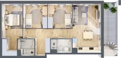 4 pokoje, apartament 80,54 m², piętro 6, oferta nr MA118, ale!KEN, Warszawa, Ursynów, Ursynów Centrum, ul. Indiry Gandhi 7