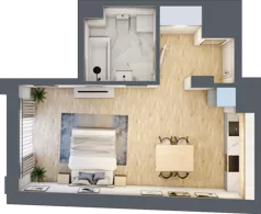 1 pokój, lokal inwestycyjny 35,55 m², piętro 2, oferta nr M123, Museo, Gdańsk, Śródmieście, ul. Żabi Kruk 14