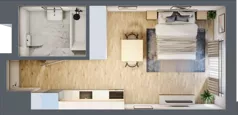 1 pokój, lokal inwestycyjny 28,22 m², piętro 4, oferta nr M303, Museo, Gdańsk, Śródmieście, ul. Żabi Kruk 14