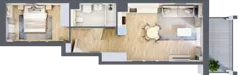 2 pokoje, mieszkanie 45,19 m², piętro 1, oferta nr A1/11, Orzechowa 2, Warszawa, Włochy, Okęcie, ul. Orzechowa 1