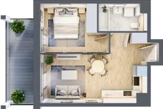 2 pokoje, mieszkanie 36,45 m², piętro 5, oferta nr A5/02, Orzechowa 2, Warszawa, Włochy, Okęcie, ul. Orzechowa 1