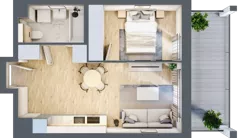 2 pokoje, mieszkanie 36,57 m², piętro 5, oferta nr A5/14, Orzechowa 2, Warszawa, Włochy, Okęcie, ul. Orzechowa 1