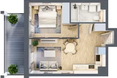 2 pokoje, mieszkanie 36,45 m², piętro 1, oferta nr A1/02, Orzechowa 2, Warszawa, Włochy, Okęcie, ul. Orzechowa 1
