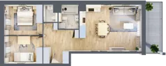 3 pokoje, mieszkanie 66,19 m², piętro 2, oferta nr A2/15, Orzechowa 2, Warszawa, Włochy, Okęcie, ul. Orzechowa 1