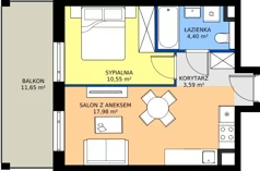 2 pokoje, mieszkanie 36,52 m², piętro 3, oferta nr A3/06, Orzechowa 2, Warszawa, Włochy, Okęcie, ul. Orzechowa 1