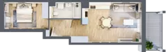 2 pokoje, mieszkanie 45,19 m², piętro 2, oferta nr A2/11, Orzechowa 2, Warszawa, Włochy, Okęcie, ul. Orzechowa 1