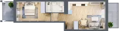 2 pokoje, mieszkanie 42,89 m², piętro 4, oferta nr A4/05, Orzechowa 2, Warszawa, Włochy, Okęcie, ul. Orzechowa 1