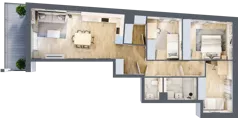 4 pokoje, mieszkanie 75,46 m², piętro 2, oferta nr A2/01, Orzechowa 2, Warszawa, Włochy, Okęcie, ul. Orzechowa 1