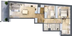 4 pokoje, mieszkanie 75,46 m², piętro 1, oferta nr A1/01, Orzechowa 2, Warszawa, Włochy, Okęcie, ul. Orzechowa 1