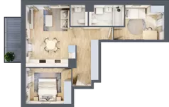 3 pokoje, mieszkanie 59,29 m², piętro 2, oferta nr B2/08, Orzechowa 2, Warszawa, Włochy, Okęcie, ul. Orzechowa 1
