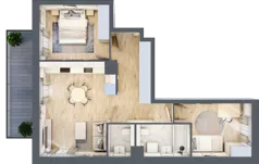 3 pokoje, mieszkanie 59,29 m², piętro 1, oferta nr B1/01, Orzechowa 2, Warszawa, Włochy, Okęcie, ul. Orzechowa 1