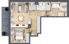 3 pokoje, mieszkanie 59,29 m², piętro 1, oferta nr B1/08, Orzechowa 2, Warszawa, Włochy, Okęcie, ul. Orzechowa 1