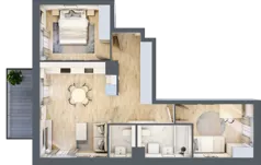 3 pokoje, mieszkanie 59,29 m², piętro 2, oferta nr B2/01, Orzechowa 2, Warszawa, Włochy, Okęcie, ul. Orzechowa 1