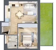 2 pokoje, mieszkanie 39,28 m², parter, oferta nr B0/07, Orzechowa 2, Warszawa, Włochy, Okęcie, ul. Orzechowa 1