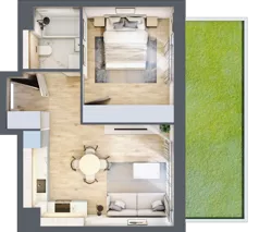 2 pokoje, mieszkanie 39,28 m², parter, oferta nr B0/02, Orzechowa 2, Warszawa, Włochy, Okęcie, ul. Orzechowa 1