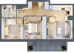 3 pokoje, mieszkanie 56,12 m², piętro 5, oferta nr B5/02, Orzechowa 2, Warszawa, Włochy, Okęcie, ul. Orzechowa 1