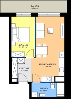 2 pokoje, mieszkanie 45,74 m², piętro 1, oferta nr MB102, ale!KEN etap 2, Warszawa, Ursynów, Ursynów Centrum, al. Komisji Edukacji Narodowej 60