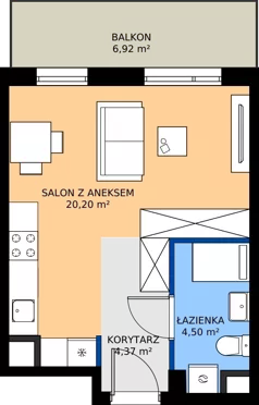 1 pokój, mieszkanie 29,07 m², piętro 6, oferta nr MB093, ale!KEN etap 2, Warszawa, Ursynów, Ursynów Centrum, al. Komisji Edukacji Narodowej 60