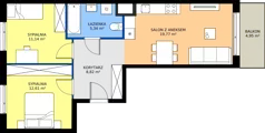 3 pokoje, mieszkanie 57,68 m², piętro 2, oferta nr MB052, ale!KEN etap 2, Warszawa, Ursynów, Ursynów Centrum, al. Komisji Edukacji Narodowej 60